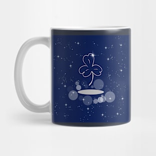 clover, talisman, amulet, happiness, plant, flower, space, shine, stars, galaxy, night Mug